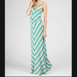 Ella moss turquoise stripe maxi dress